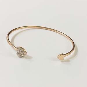 Rhinestone Heart Cuff Bracelet